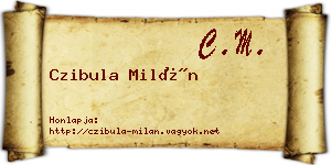 Czibula Milán névjegykártya